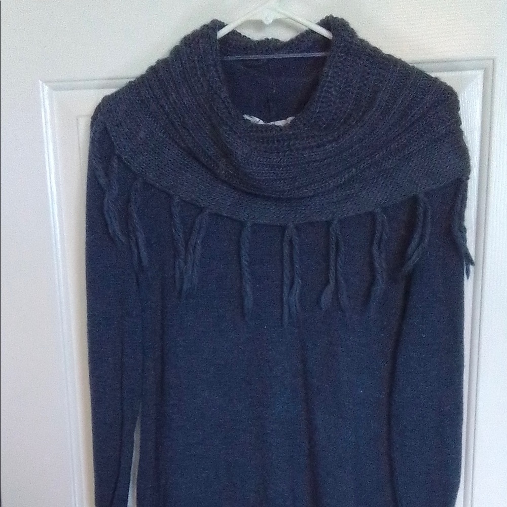 American Rag cowl neck fringed sweater